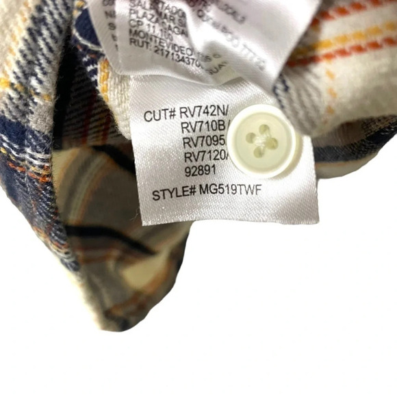 RVCA That’ll Work Flannel Oversized Long Sleeve Shirt in Blue and White Size S - Picture 14 of 15